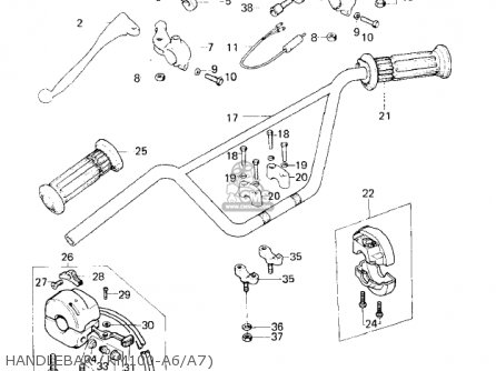 HANDLEBAR (KM100-A6/A7) - KM100-A4 1979 USA CANADA / MPH KPH