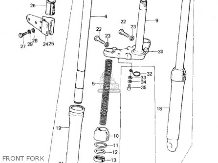 FRONT FORK - KM100-A4 1979 USA CANADA / MPH KPH