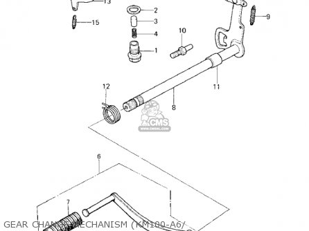 GEAR CHANGE MECHANISM (KM100-A6/ - KM100-A4 1979 USA CANADA / MPH KPH