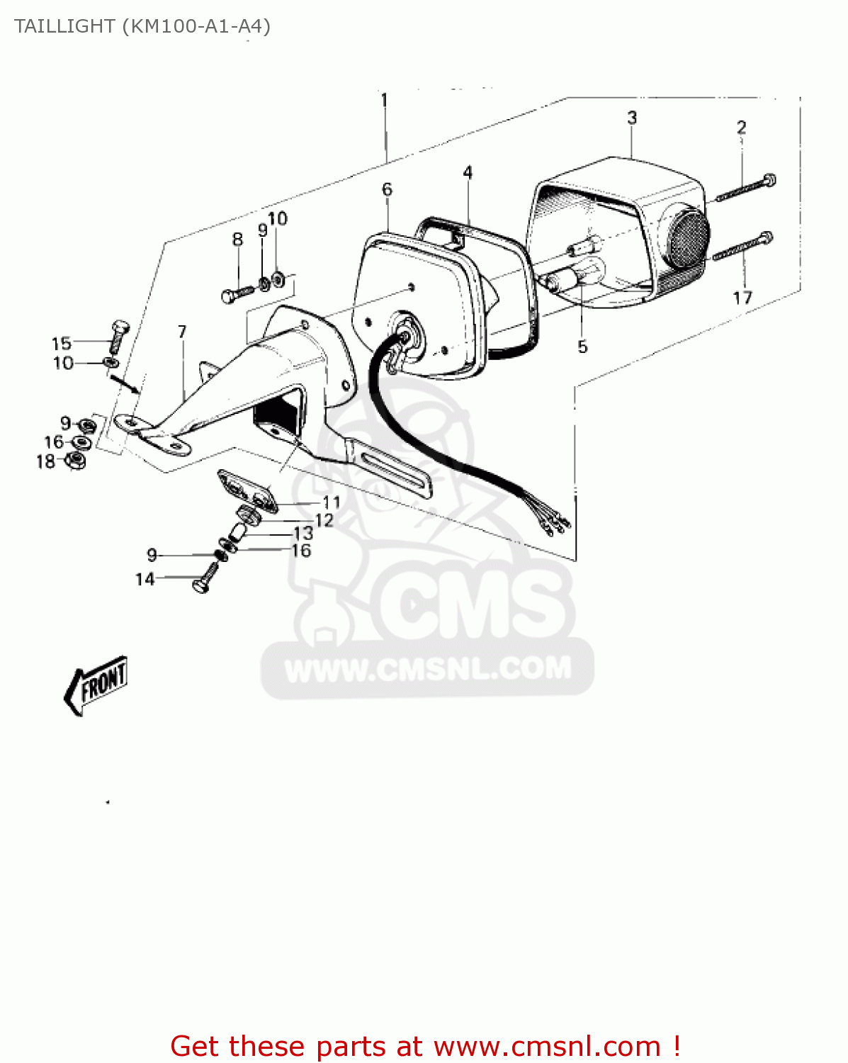 TAILLIGHT (KM100-A1-A4) KM100-A6 KM100 1980 USA CANADA / MPH KPH