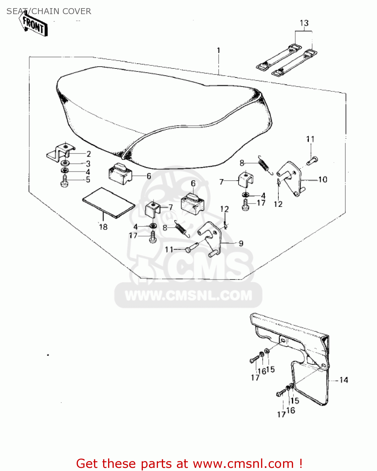 SEAT/CHAIN COVER KM100-A6 KM100 1980 USA CANADA / MPH KPH