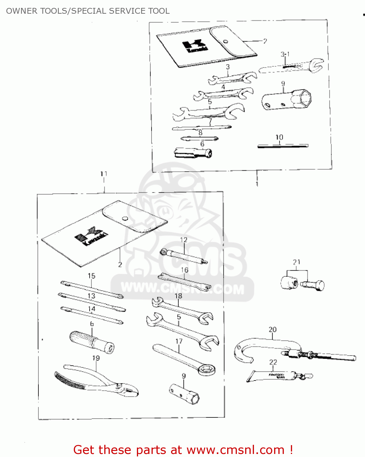 OWNER TOOLS/SPECIAL SERVICE TOOL KM100-A6 KM100 1980 USA CANADA / MPH KPH