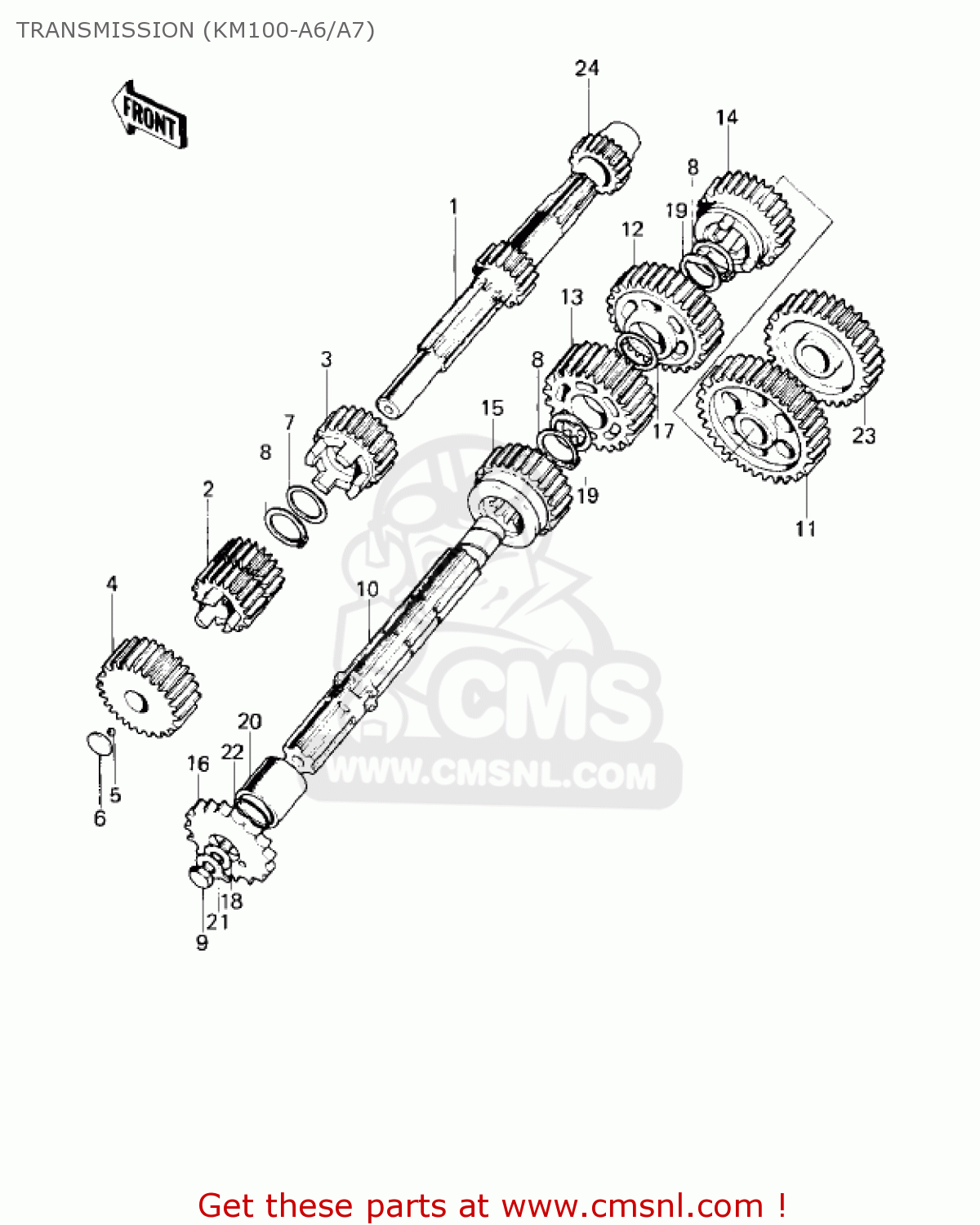TRANSMISSION (KM100-A6/A7) KM100-A6 KM100 1980 USA CANADA / MPH KPH