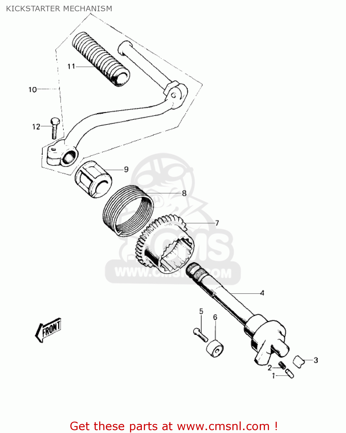 KICKSTARTER MECHANISM KM100-A6 KM100 1980 USA CANADA / MPH KPH