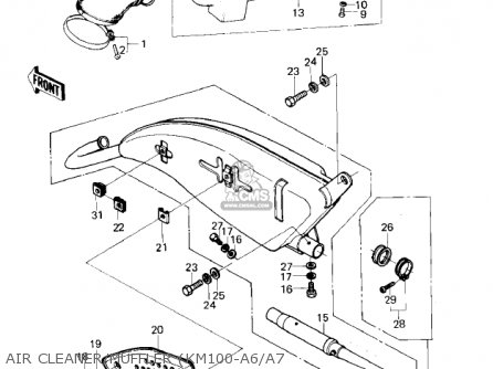AIR CLEANER/MUFFLER (KM100-A6/A7 - KM100-A6 KM100 1980 USA CANADA / MPH KPH