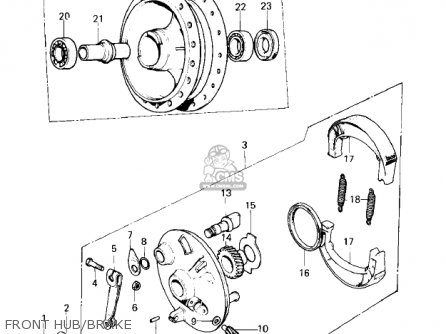 FRONT HUB/BRAKE - KM100-A6 KM100 1980 USA CANADA / MPH KPH