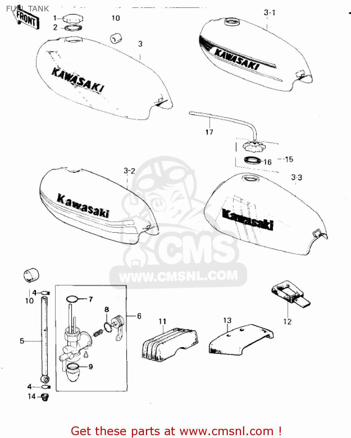 FUEL TANK KM100-A7 KM100 1981 USA CANADA / MPH KPH