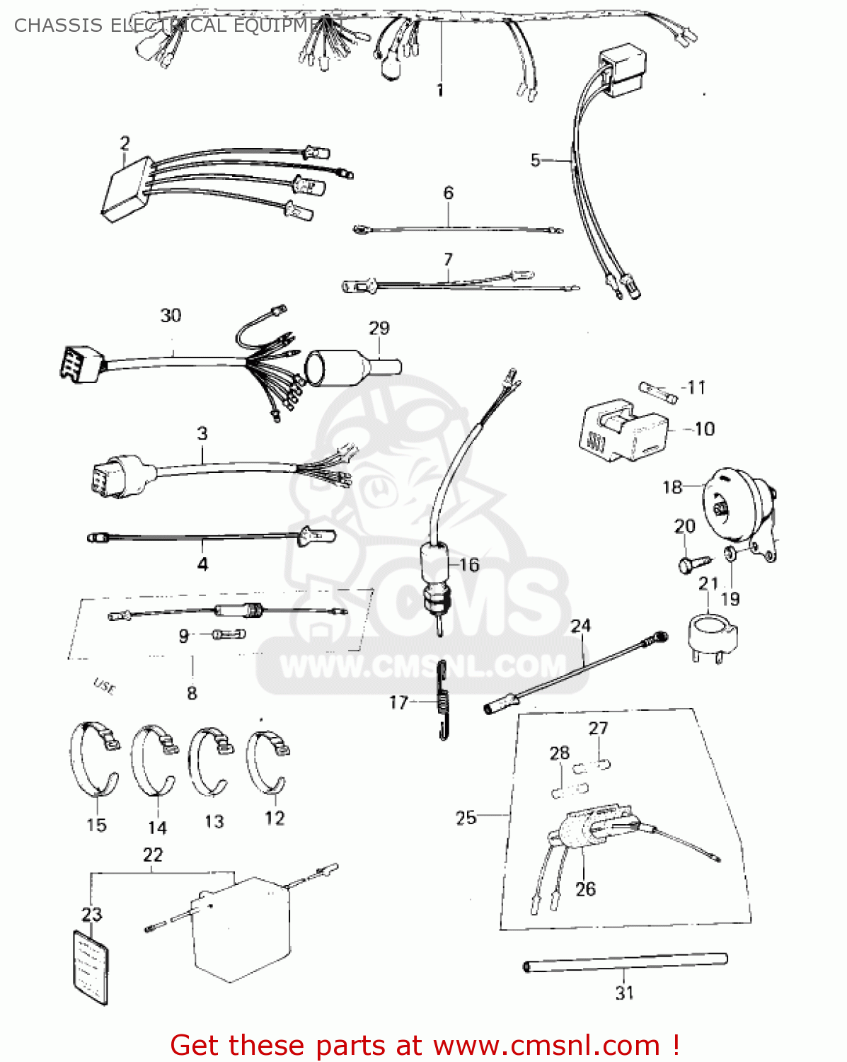 CHASSIS ELECTRICAL EQUIPMENT KM100-A7 KM100 1981 USA CANADA / MPH KPH