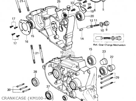 CRANKCASE (KM100-A3-) - KM100-A7 KM100 1981 USA CANADA / MPH KPH