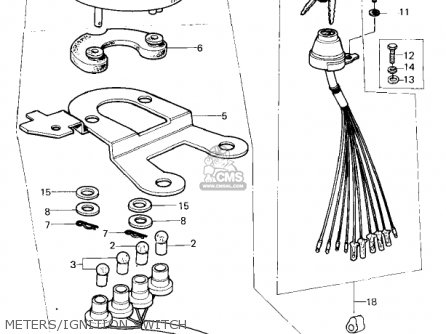 METERS/IGNITION SWITCH - KM100-A7 KM100 1981 USA CANADA / MPH KPH