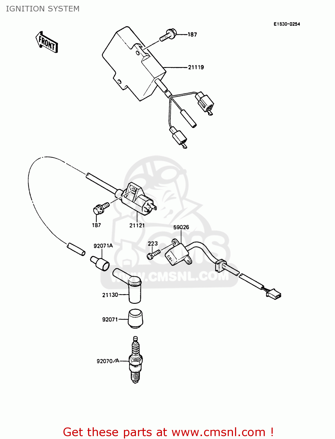 IGNITION SYSTEM KMX125-A1 1986 EUROPE UK FR FG GR IT NR ST SD