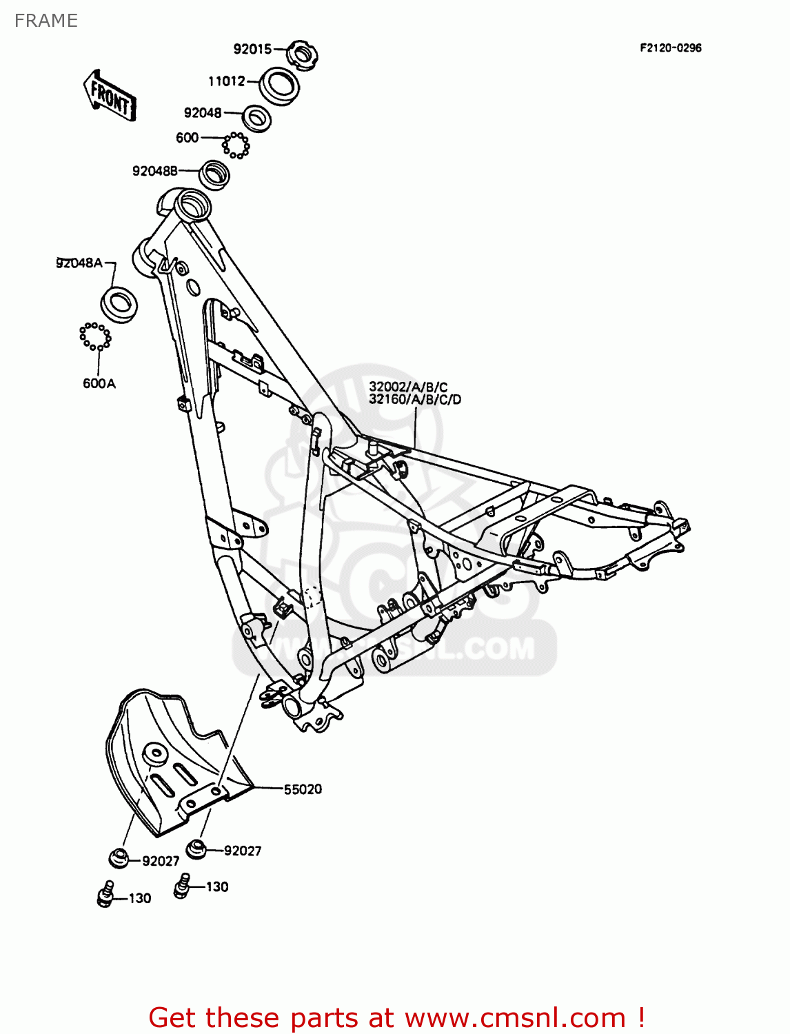 FRAME KMX125-A1 1986 EUROPE UK FR FG GR IT NR ST SD