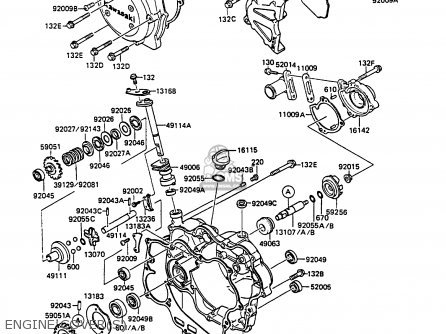 ENGINE COVER(S) - KMX125-A1 1986 EUROPE UK FR FG GR IT NR ST SD