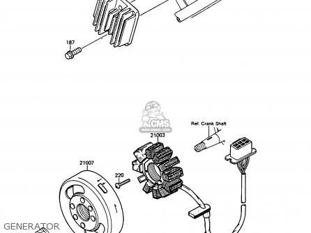 GENERATOR - KMX125-A1 1986 EUROPE UK FR FG GR IT NR ST SD