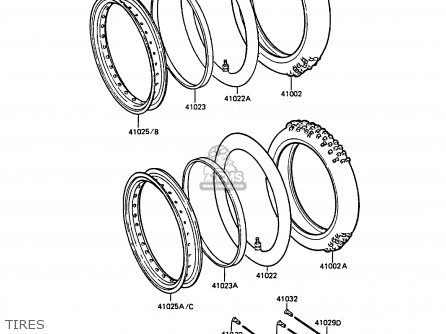 TIRES - KMX125-A1 1986 EUROPE UK FR FG GR IT NR ST SD