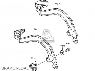BRAKE PEDAL - KMX125-A1 1986 EUROPE UK FR FG GR IT NR ST SD