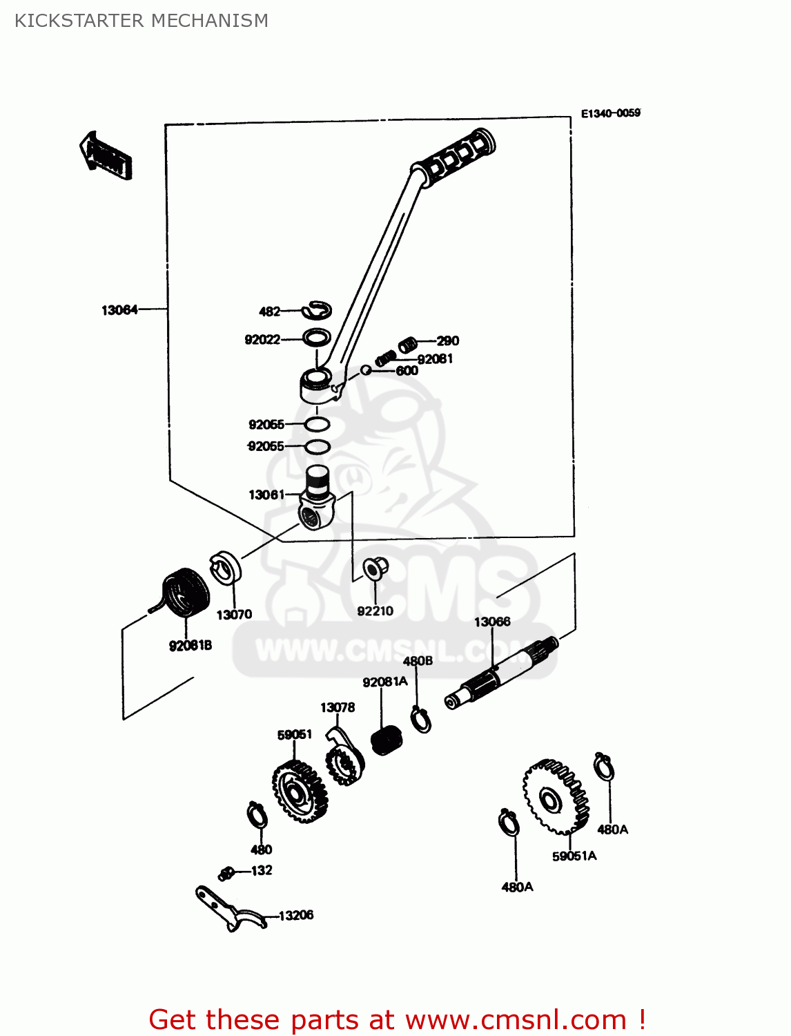 KICKSTARTER MECHANISM KMX125-A11 1998 EUROPE GR