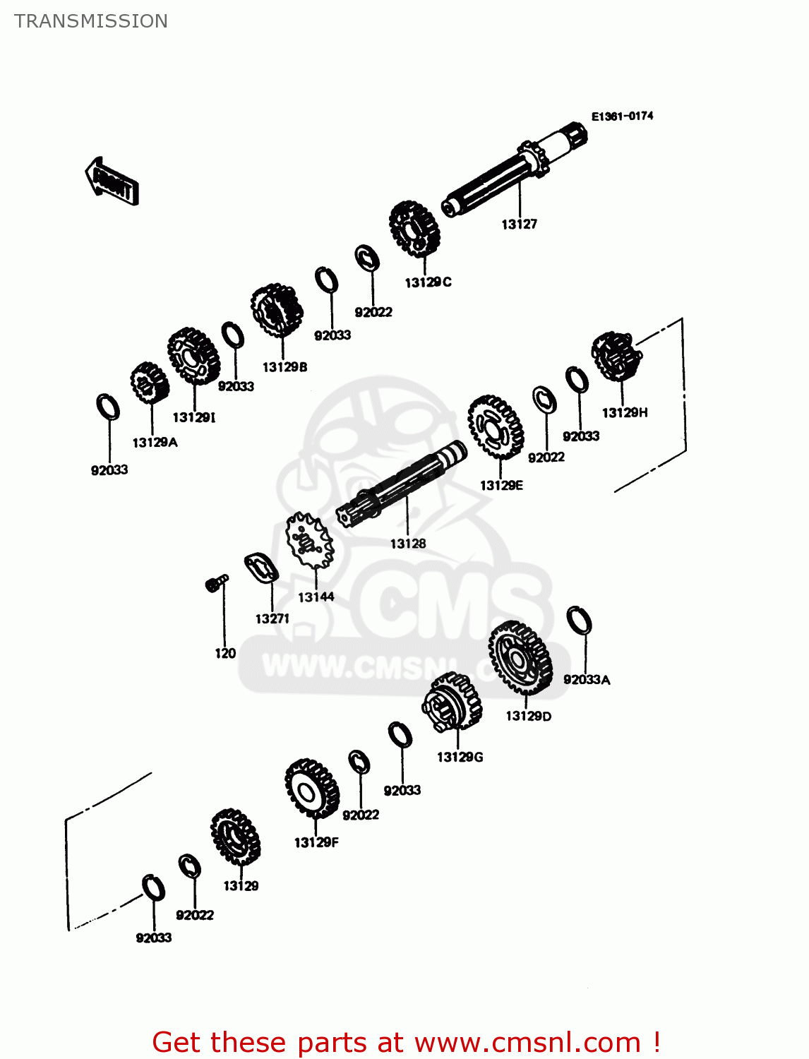 TRANSMISSION KMX125-A11 1998 EUROPE GR