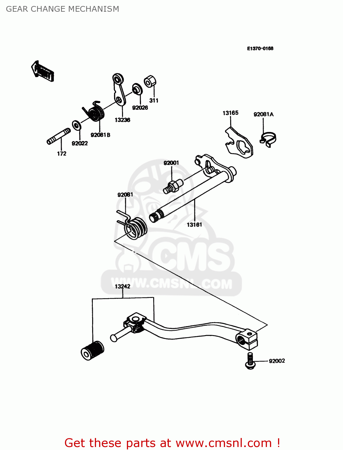 GEAR CHANGE MECHANISM KMX125-A11 1998 EUROPE GR