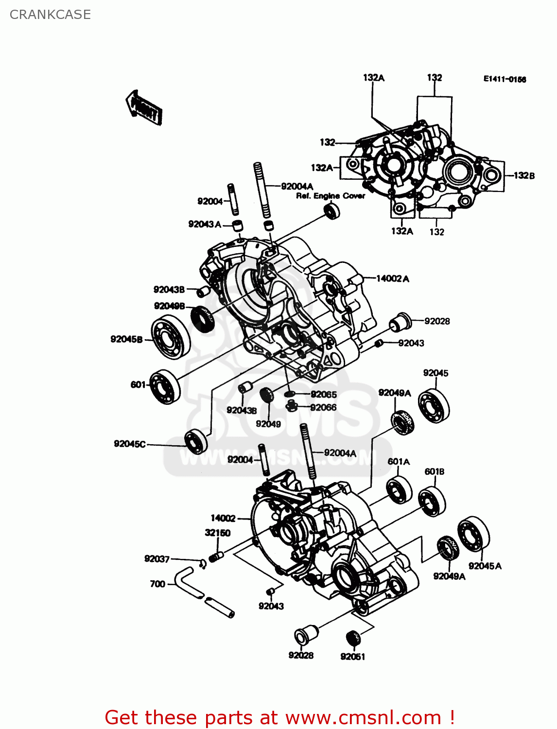 CRANKCASE KMX125-A11 1998 EUROPE GR