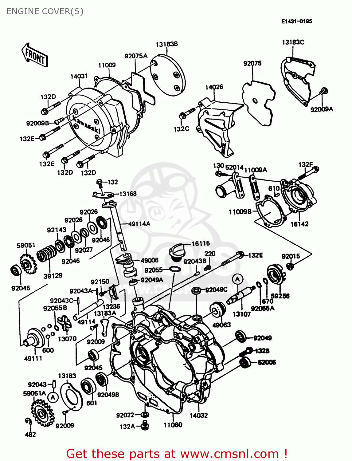 ENGINE COVER(S) KMX125-A11 1998 EUROPE GR