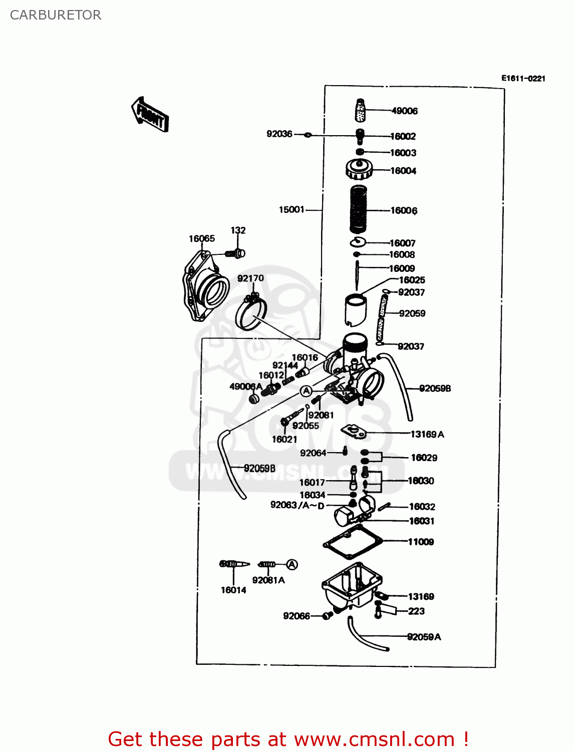 CARBURETOR KMX125-A11 1998 EUROPE GR