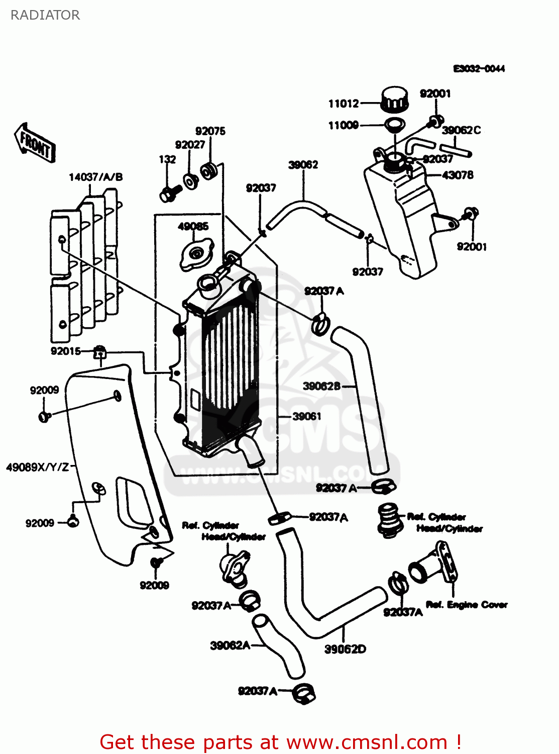 RADIATOR KMX125-A11 1998 EUROPE GR
