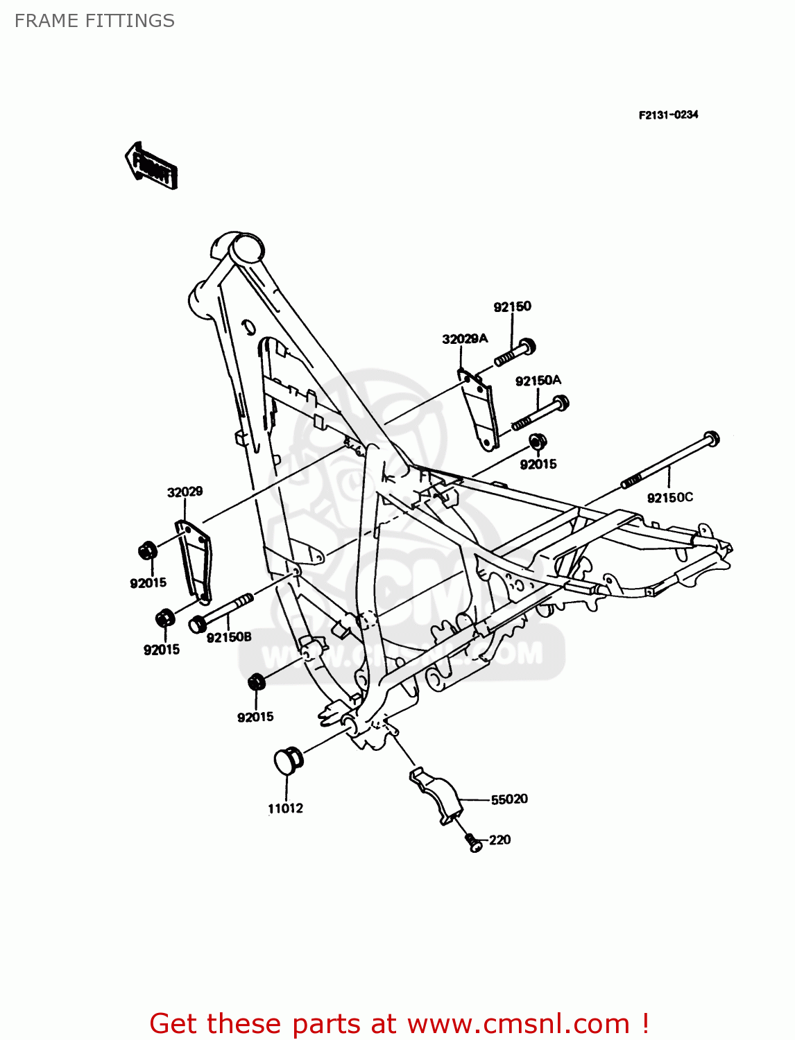 FRAME FITTINGS KMX125-A11 1998 EUROPE GR