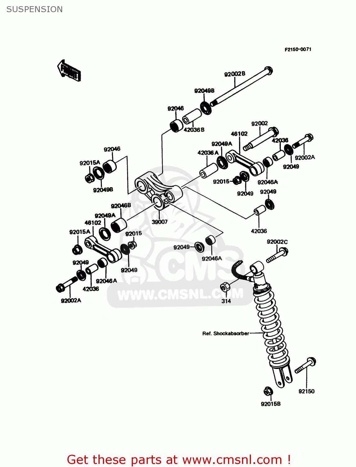 SUSPENSION KMX125-A11 1998 EUROPE GR