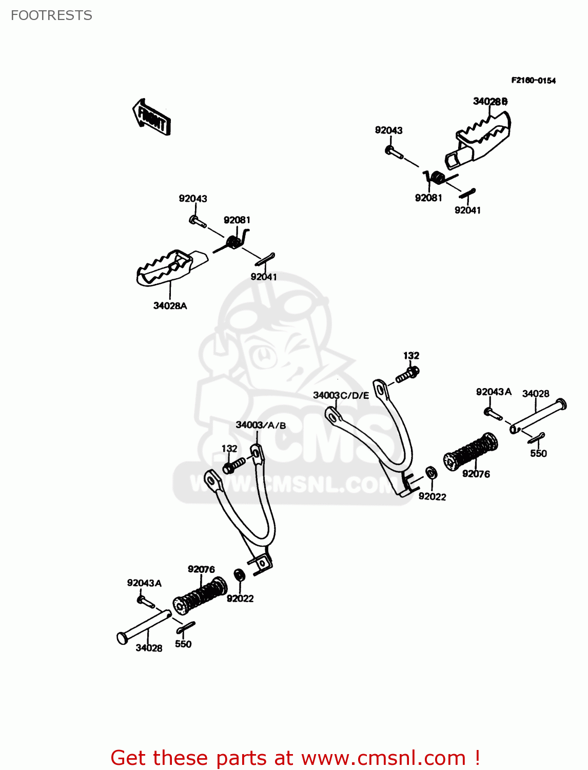 FOOTRESTS KMX125-A11 1998 EUROPE GR