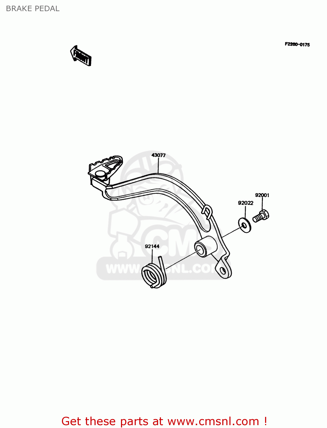 BRAKE PEDAL KMX125-A11 1998 EUROPE GR