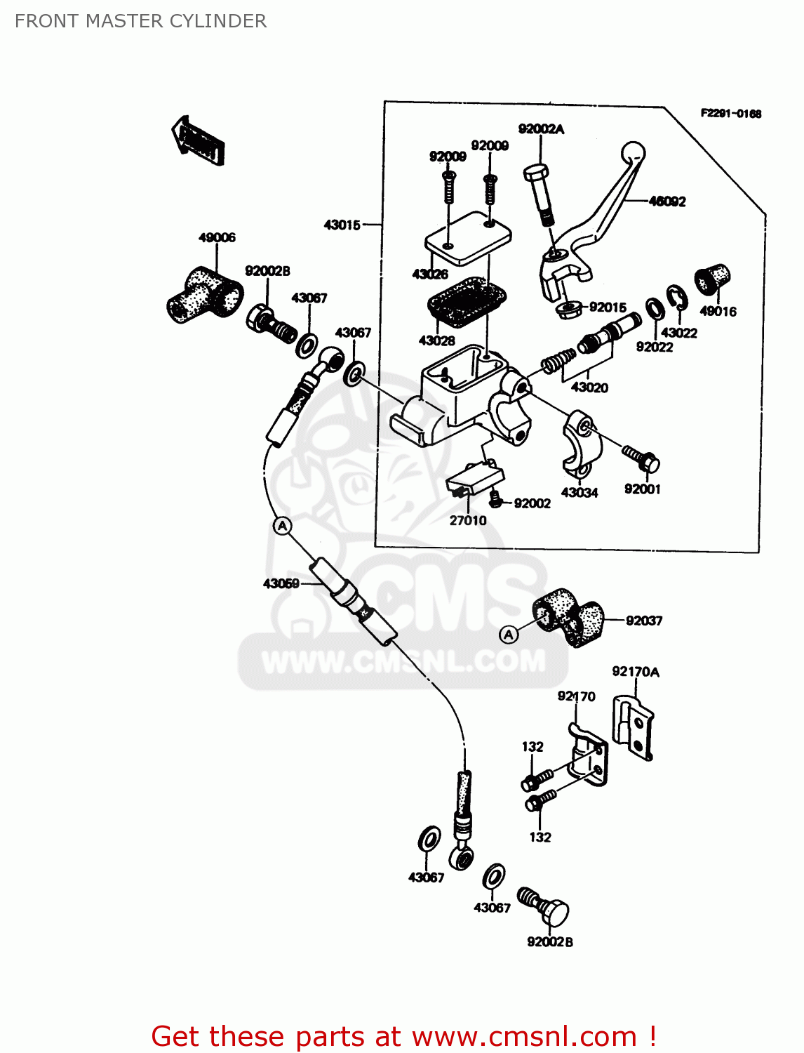 FRONT MASTER CYLINDER KMX125-A11 1998 EUROPE GR