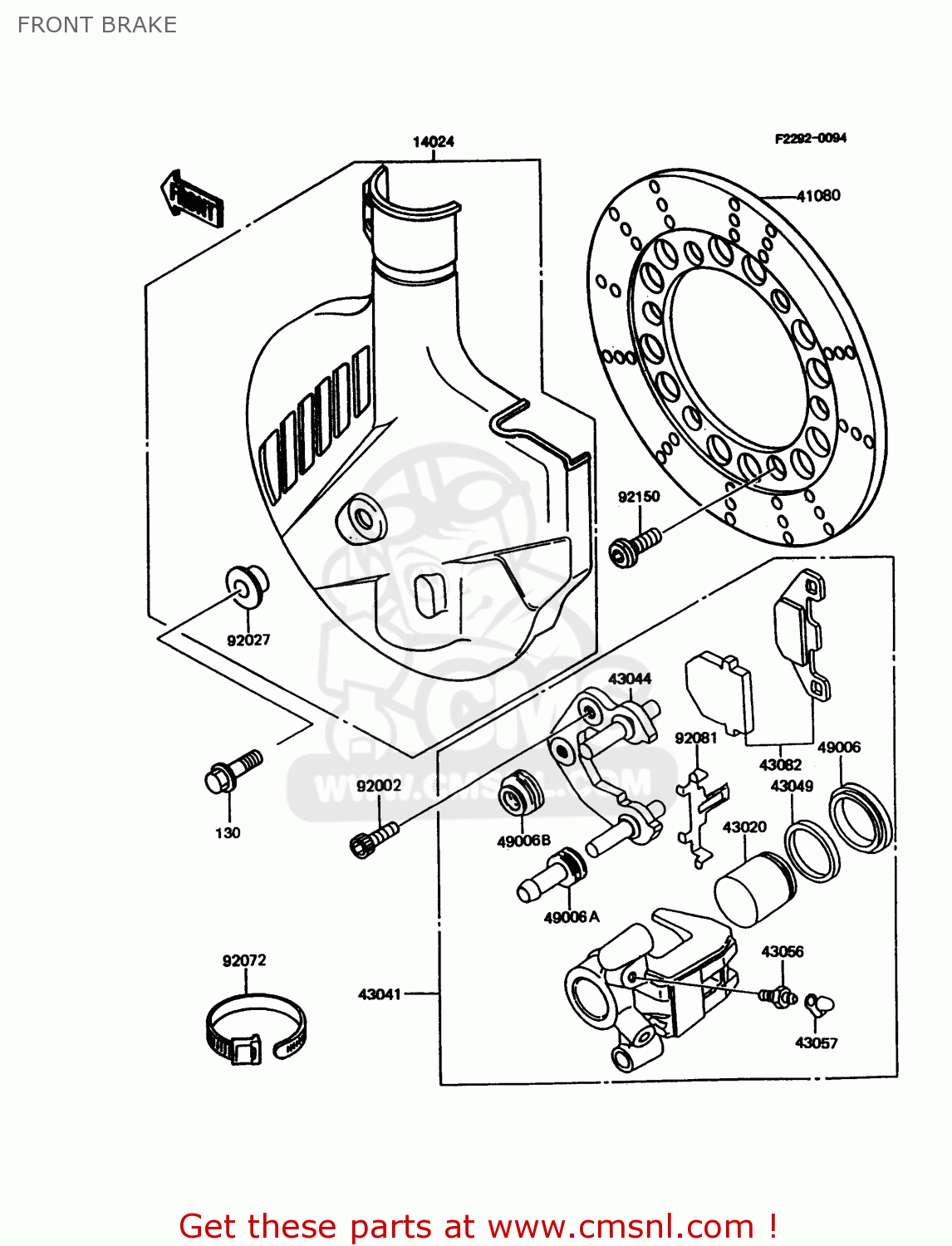 FRONT BRAKE KMX125-A11 1998 EUROPE GR