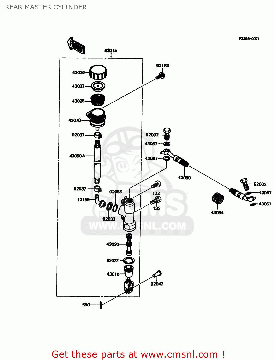 REAR MASTER CYLINDER KMX125-A11 1998 EUROPE GR