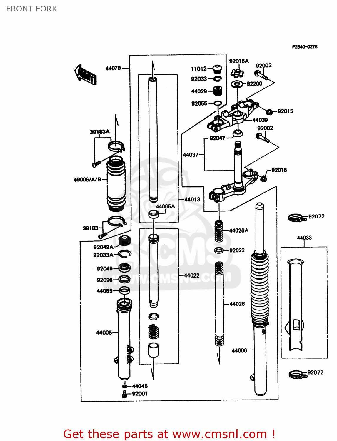 FRONT FORK KMX125-A11 1998 EUROPE GR