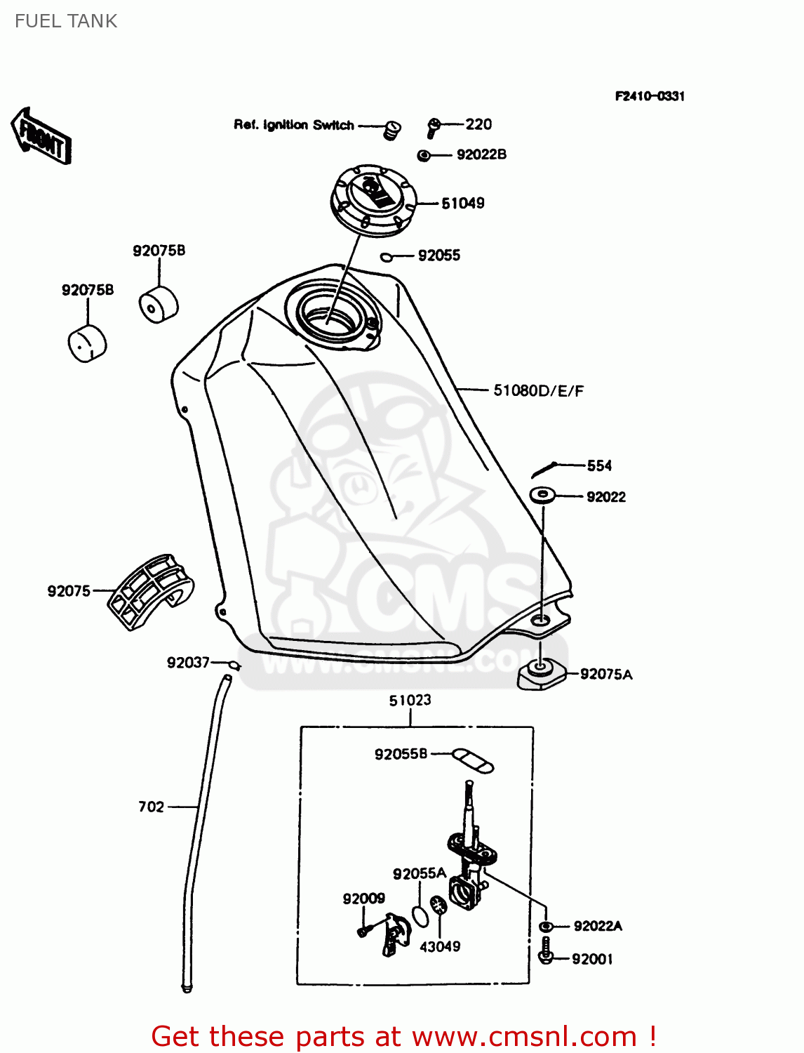 FUEL TANK KMX125-A11 1998 EUROPE GR