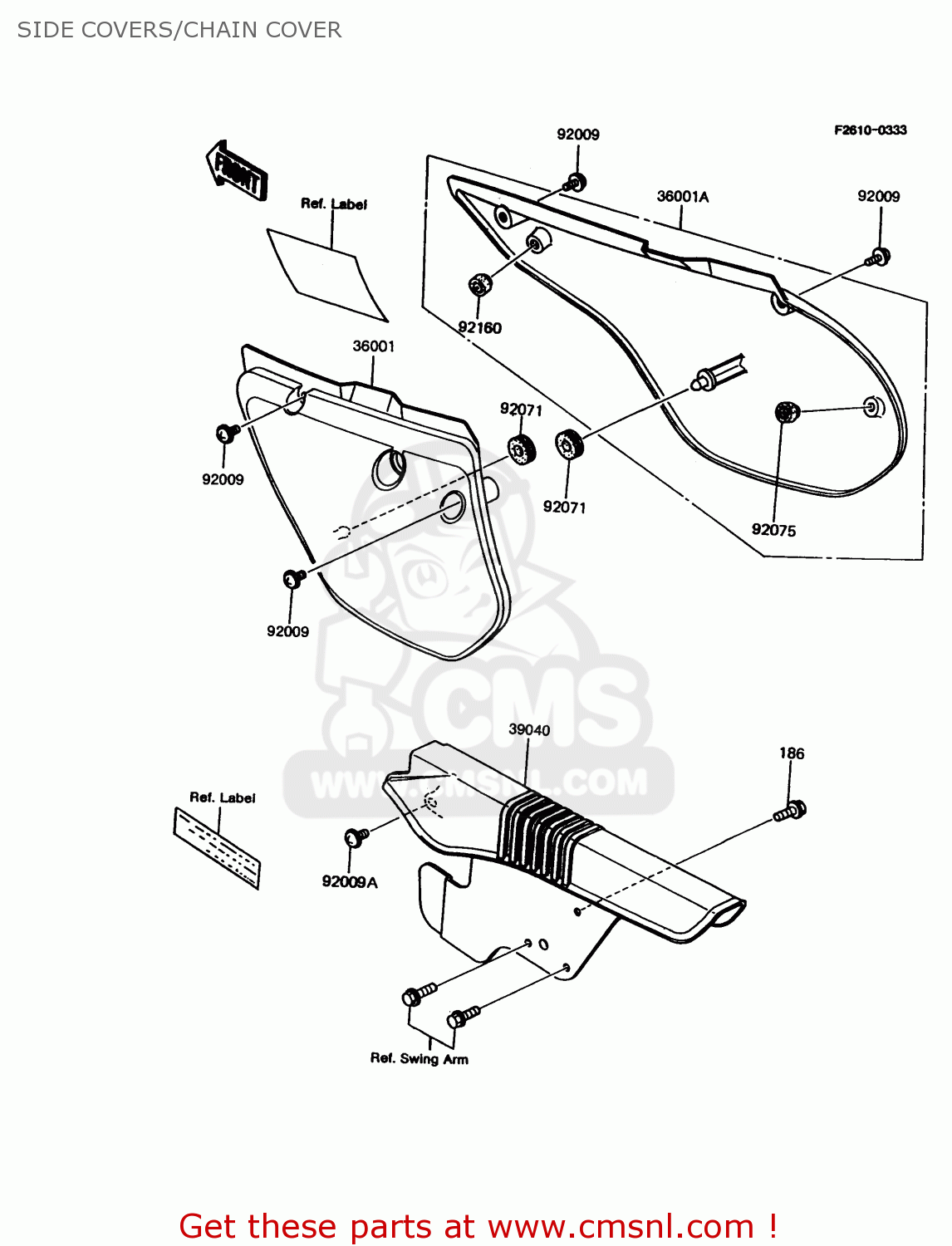 SIDE COVERS/CHAIN COVER KMX125-A11 1998 EUROPE GR