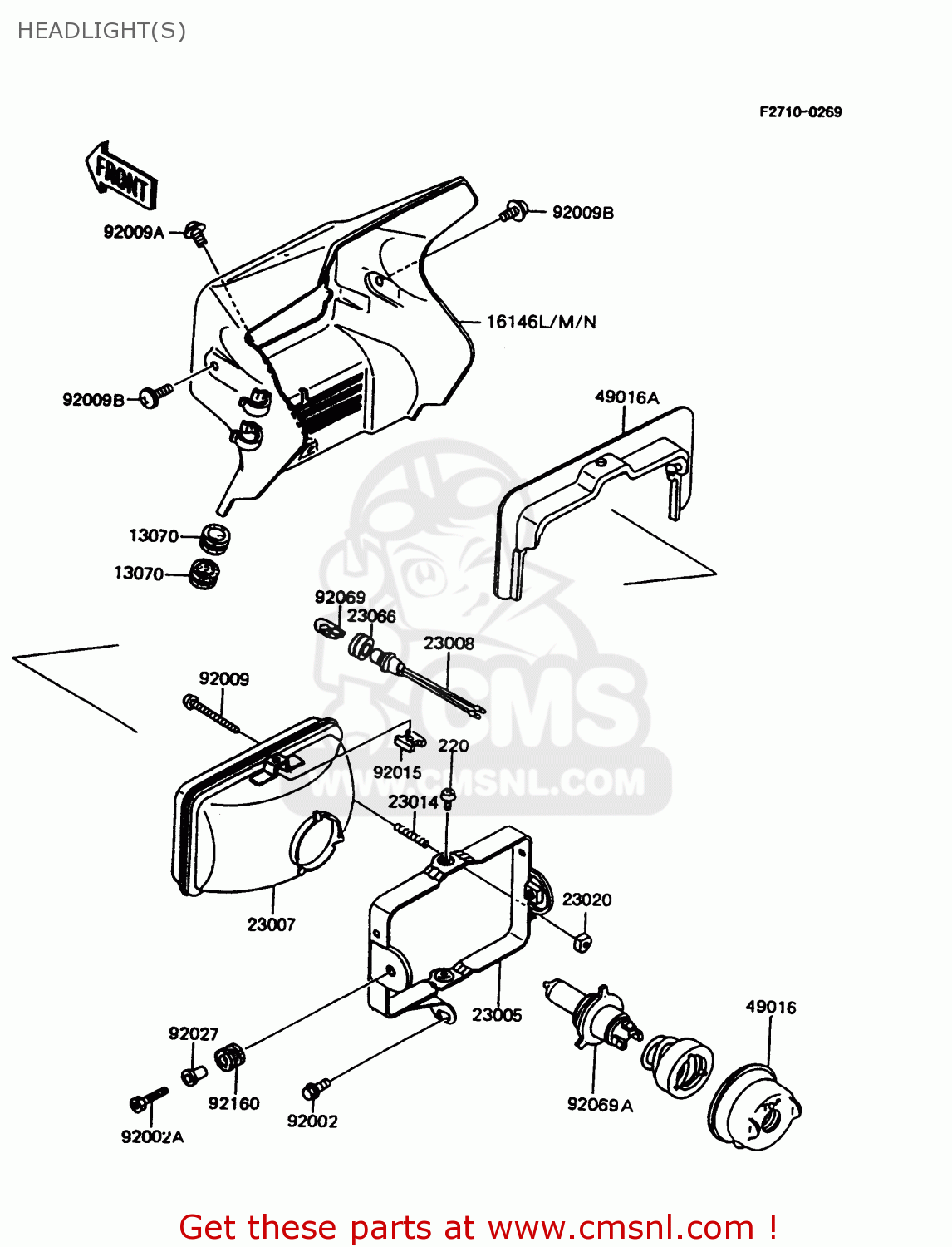 HEADLIGHT(S) KMX125-A11 1998 EUROPE GR