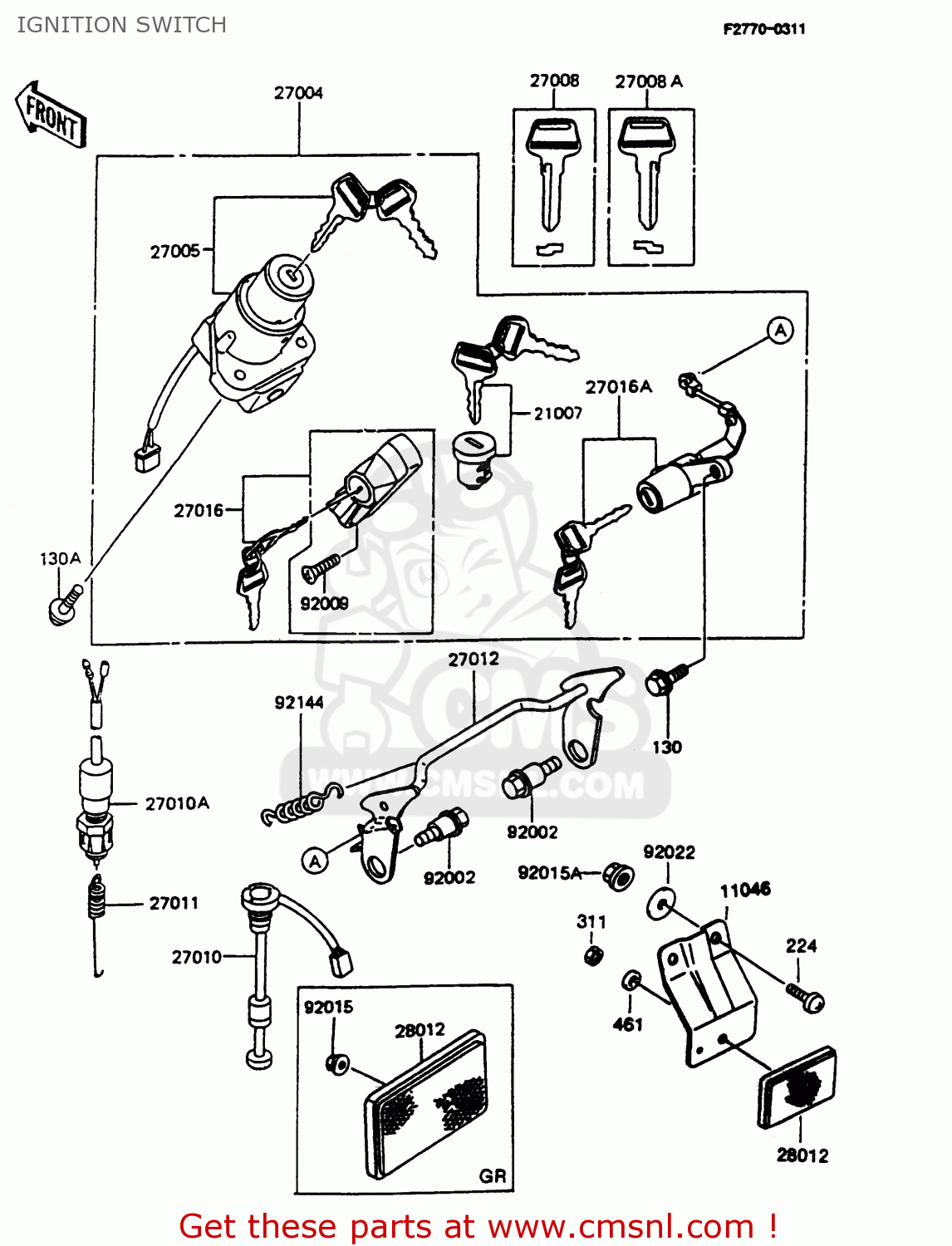 IGNITION SWITCH KMX125-A11 1998 EUROPE GR