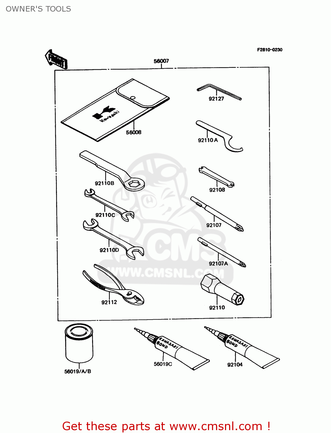 OWNER'S TOOLS KMX125-A11 1998 EUROPE GR