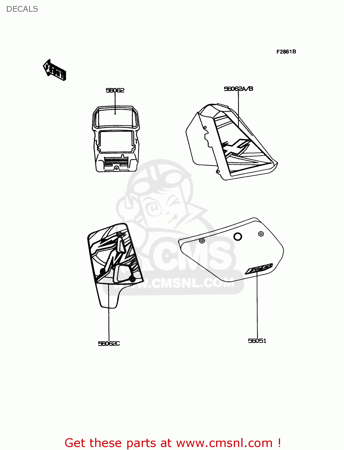DECALS KMX125-A11 1998 EUROPE GR