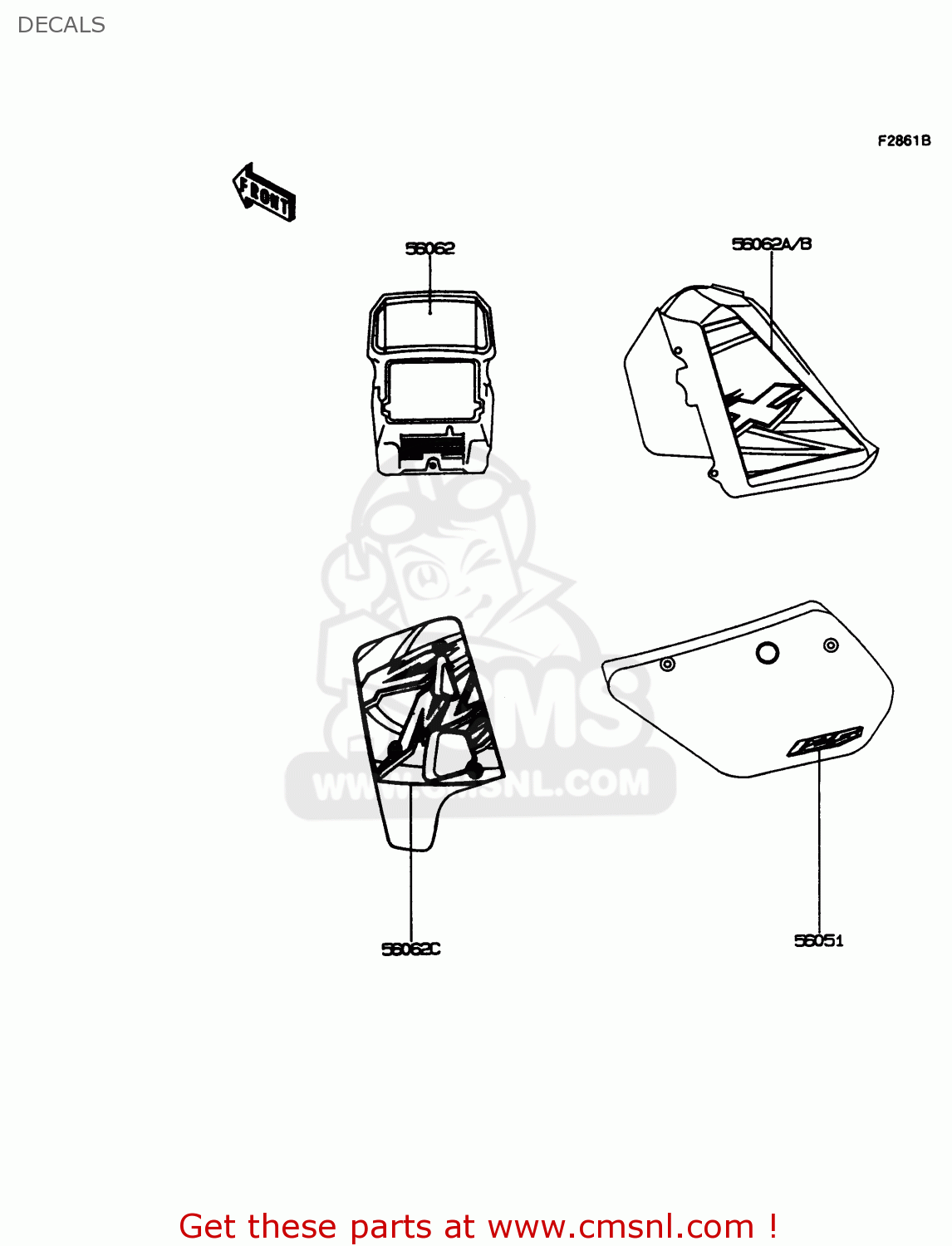 DECALS KMX125-A11 1998 EUROPE GR