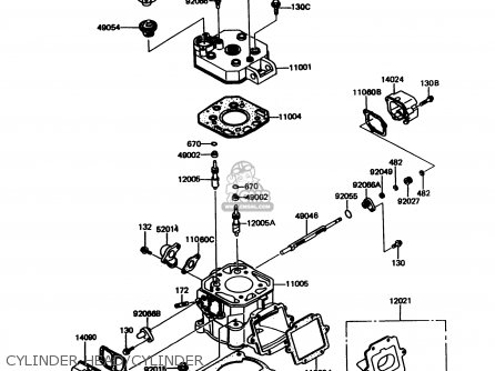 CYLINDER HEAD/CYLINDER - KMX125-A11 1998 EUROPE GR