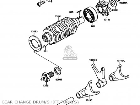 GEAR CHANGE DRUM/SHIFT FORK(S) - KMX125-A11 1998 EUROPE GR