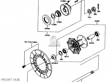 FRONT HUB - KMX125-A11 1998 EUROPE GR