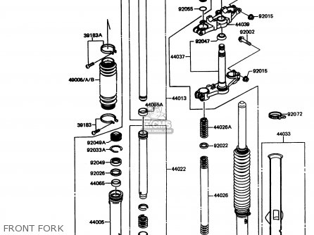 FRONT FORK - KMX125-A11 1998 EUROPE GR