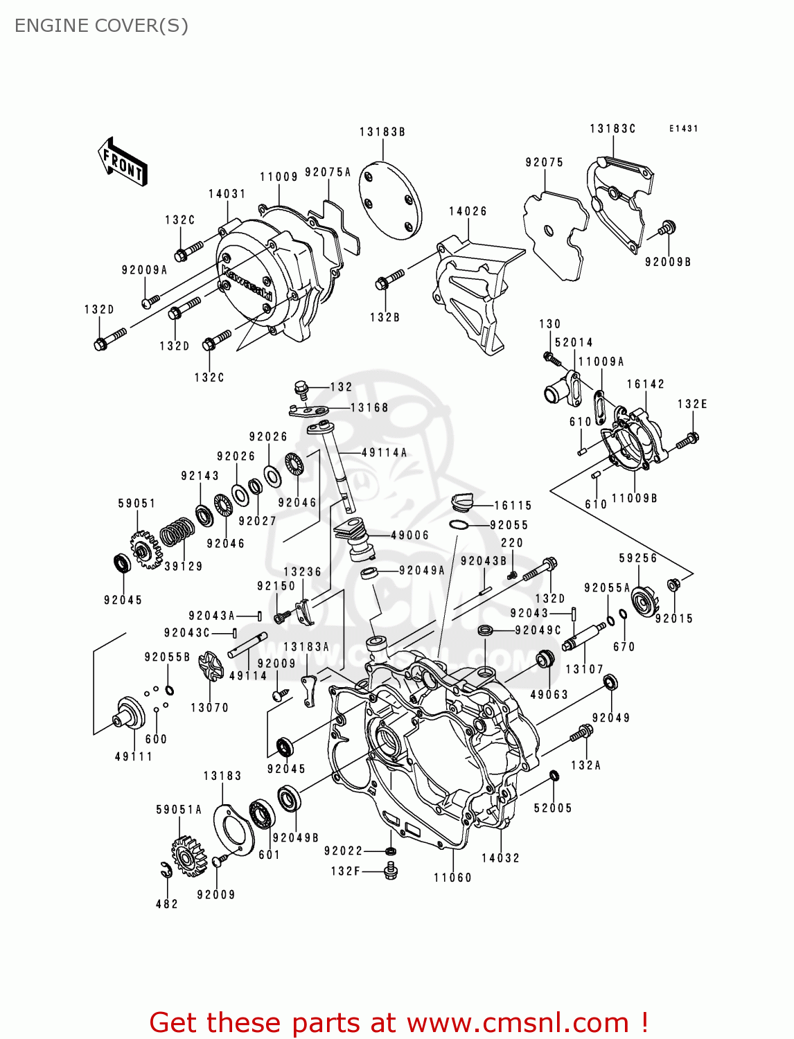 ENGINE COVER(S) KMX125-A12 1999 MEXICO