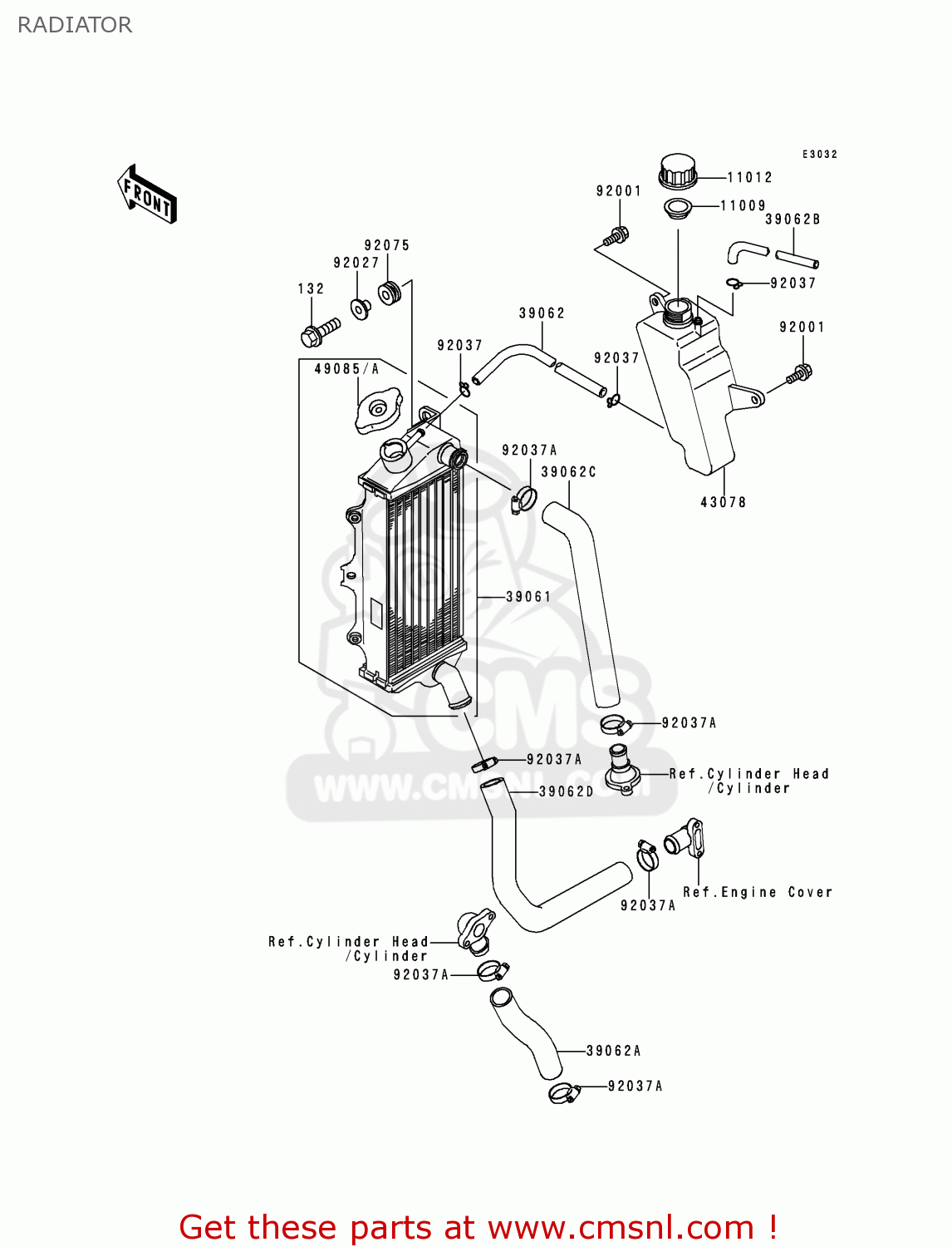 RADIATOR KMX125-A12 1999 MEXICO