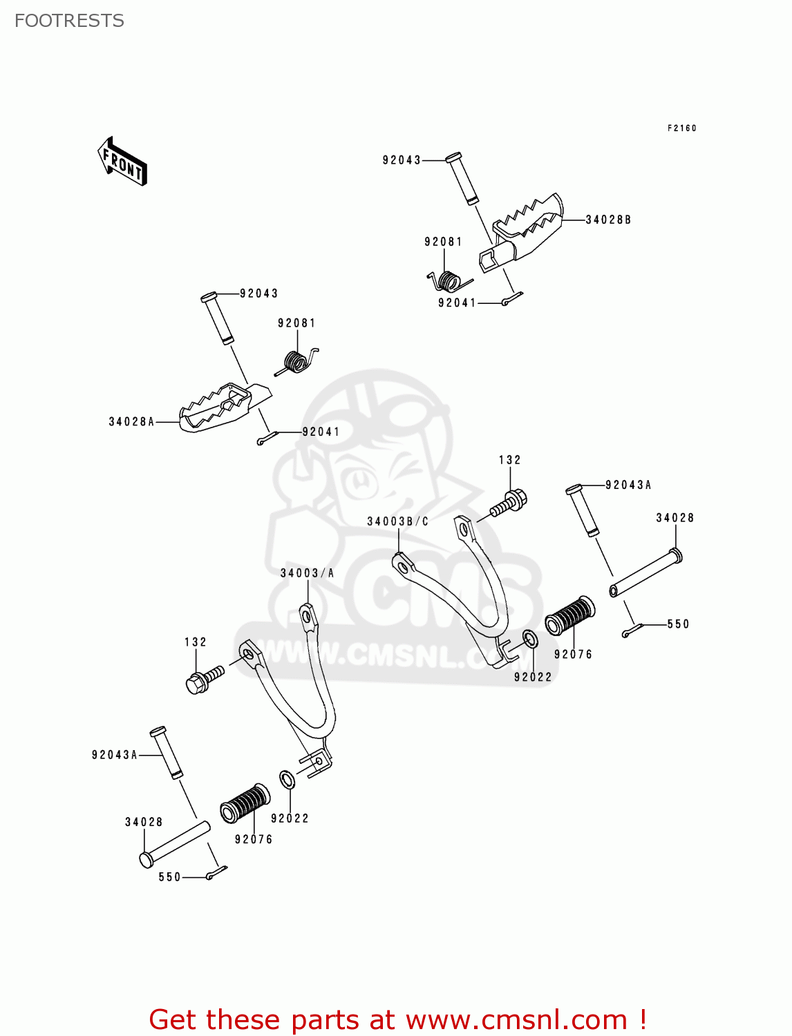 FOOTRESTS KMX125-A12 1999 MEXICO