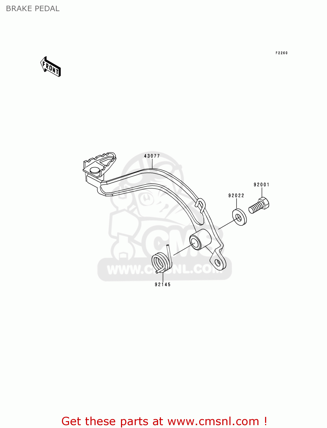 BRAKE PEDAL KMX125-A12 1999 MEXICO